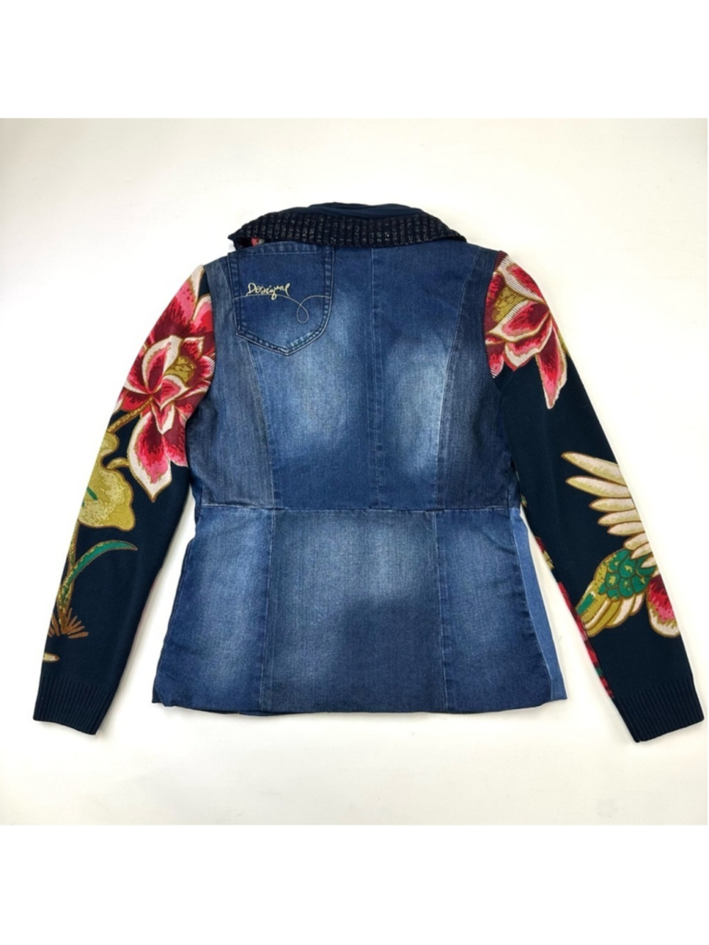 Desigual Marsella denim knit jacket Womens Size Medium - Picture 10 of 10